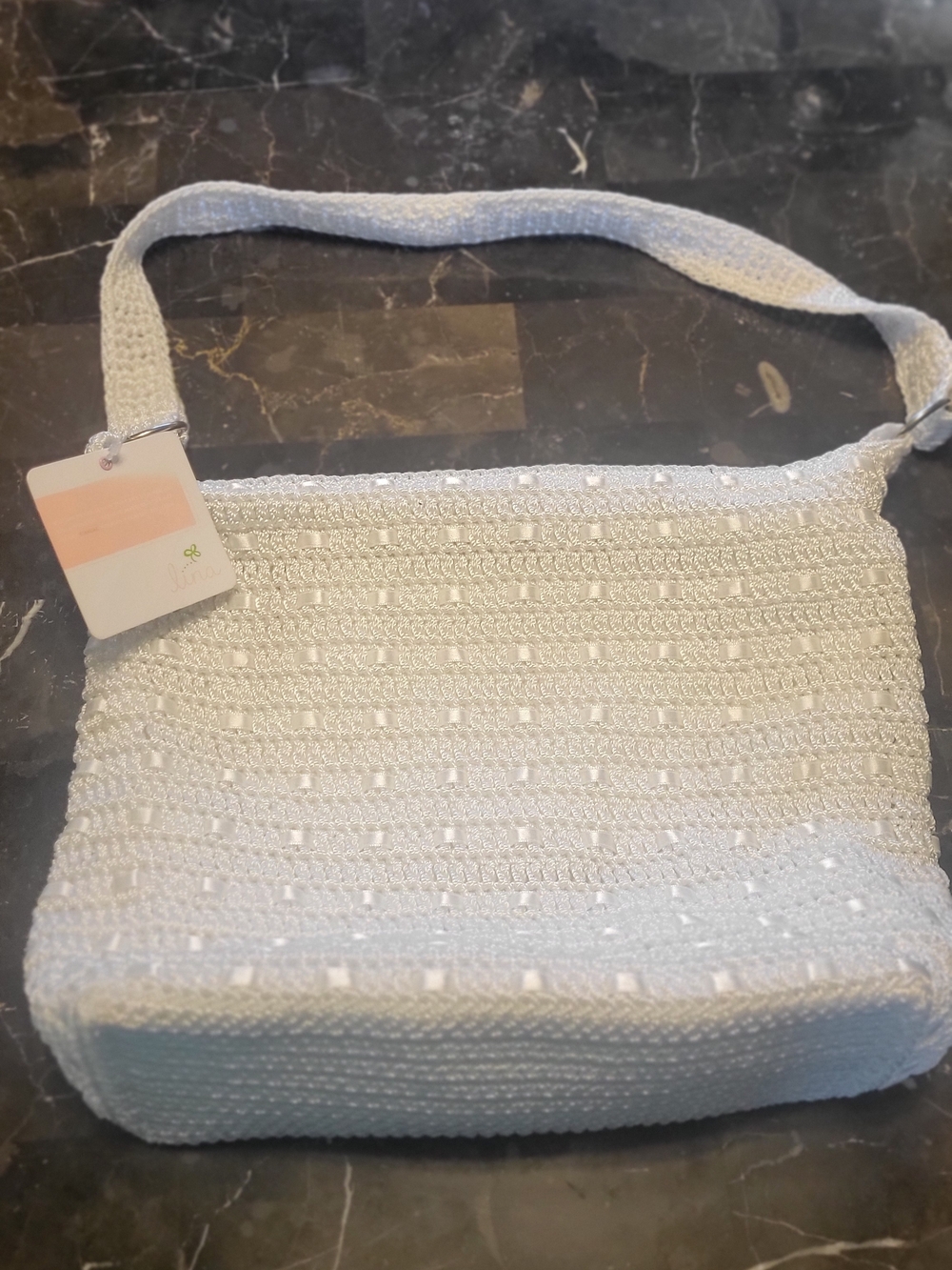 Othr White Crochet Shoulder Hobo